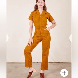 EUC Big Bud Press Short Sleeve Jumpsuit - Mustard 1XL
